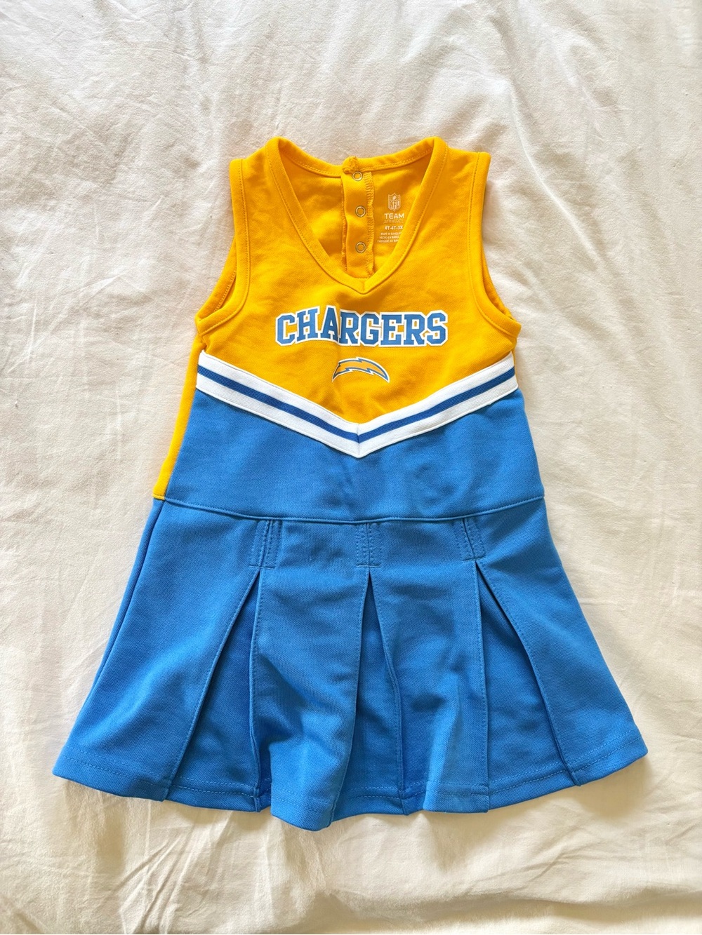 LA Chargers Toddler Pleated Cheerleader Dress size 4T